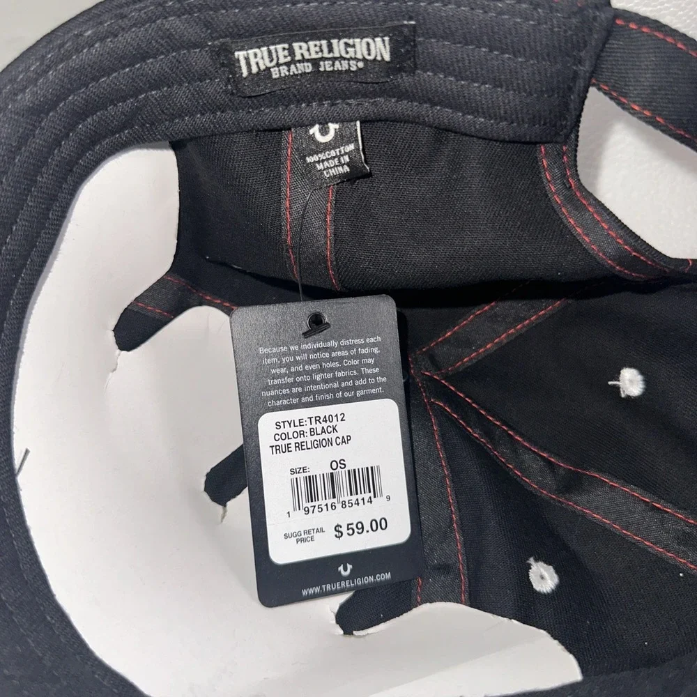 True Religion Black Cap The Original Buddha One‎ Size (NWT)